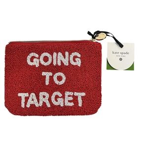 Kate Spade Clutch Womens GOING TO TARGET Beaded Pouch Bag Purse Limited Edition